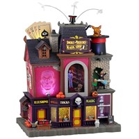 Lemax Spooky Town Smoke & Mirrors Magic Shop LED Halloween Building With Adaptor (45218-UK)