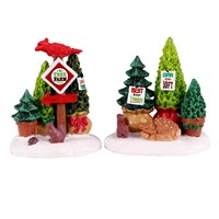 Lemax Tree Farm Display Set Of 2 Christmas Figurines (14844)