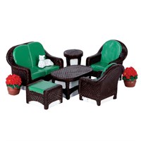Lemax Wicker Lawn Set - Set of 8 Table Pieces (64077)