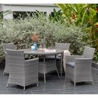 Lifestyle Garden Bermuda Grey 4 Seat Round Outdoor Garden Furniture Dining Set