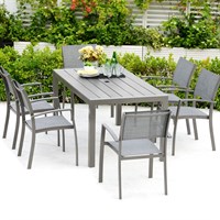 Lifestyle Garden Solana 6 Seat Stacking Outdoor Dining Garden Furniture Set