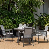Lifestyle Garden Urbanite Dark 4 Seat Round Outdoor Garden Furniture Dining Set