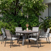 Lifestyle Garden Urbanite Dark 6 Seat Round Outdoor Garden Furniture Dining Set