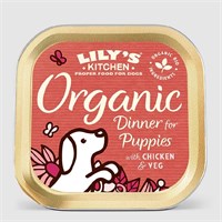 Lily's Kitchen Organic Dinner for Puppies Wet Dog Food Tray 150g