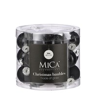 Mica Black Glass Christmas Baubles (24 Pack of 2.5cm) (1180811)