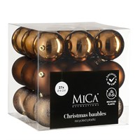 Mica Brown Unbreakable Christmas Baubles (27 Pack of 8cm) (1181987)