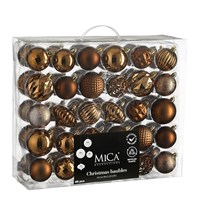Mica Brown Unbreakable Mixed Christmas Bauble (60 Pack of 7cm) (1182026)