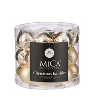 Mica Champagne Glass Christmas Baubles (24 Pack of 2.5cm) (1180810)