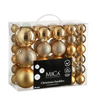 Mica Copper Unbreakable Christmas Baubles (46 Pack of 4cm to 8cm) (1181999)