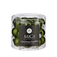 Mica Dark Green Glass Christmas Baubles (24 Pack of 2.5cm) (1180858)