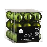 Mica Dark Green Unbreakable Christmas Baubles (27 Pack of 6cm) (1181969)