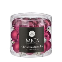 Mica Fuchsia Glass Christmas Baubles (24 Pack of 2.5cm) (1181112)
