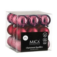 Mica Fuchsia Unbreakable Christmas Baubles (27 Pack of 6cm) (1181972)