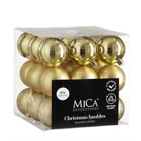Mica Gold Unbreakable Christmas Baubles (27 Pack of 6cm) (1181966)