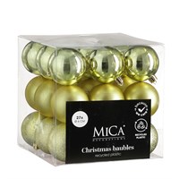 Mica Light Green Unbreakable Christmas Baubles (27 Pack of 6cm) (1181976)