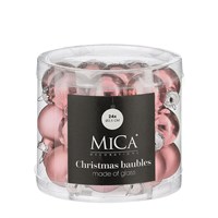 Mica Pink Glass Christmas Baubles (24 Pack of 2.5cm) (1181111)