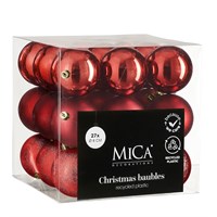 Mica Red Unbreakable Christmas Baubles (27 Pack of 8cm) (1181978)