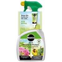 Miracle-Gro 2 In 1 Nourish & Protect  Rose, Shrub & Ornamental Ready To Use Plant Food 800ml (121050)