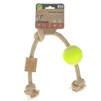 Miro & Makauri Coffee Wood - Natural Chew N Tug Tennis Ball Large Pet Toy (Md068L)