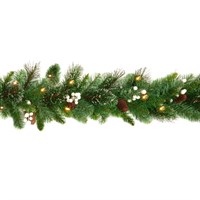 National Tree 2.7m (9ft) Glittery Crestwood Artificial Christmas Pre Lit Garland (CWG2-300-9B-B)