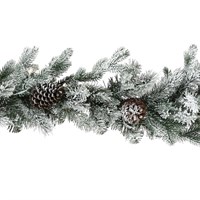 National Tree 2.7m (9ft) Snowy Dorchester Pre Lit Artificial Christmas Garland (PEDH2-300-9B-B)