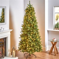 National Tree 2m (6.5ft) Prelit Slim Newberry Spruce (PEND2-304LB-65)