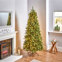 National Tree 2m (6.5ft) Slim Newberry Blue Spruce Pre Lit Artificial Christmas Tree (PENDB2-304LB-65)