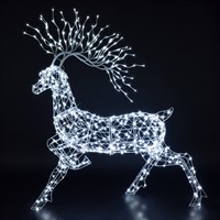 Noma 1.4m White Flexi Woburn Stag With Branch Antlers Christmas Light Up Decoration (2525006)