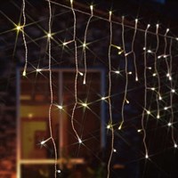Noma 100 Fit & Forget Warm White LED Icicle Battery Christmas Lights (6826187)