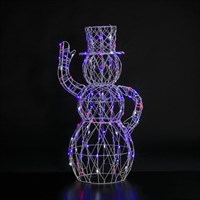 Noma 100cm Multicolour Wicker Christmas Light Up Snowman With 120 LEDs (21129)