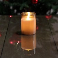 Noma 10cm Glass Flickering Light Up Christmas Candle (4619301)