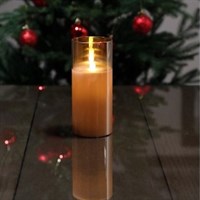 Noma 17.5cm Glass Flickering Light Up Christmas Candle (4619304)