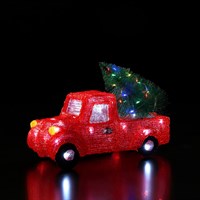 Noma 19cm Acrylic Red Truck With Tree Christmas Light Up Decoration (6925011)