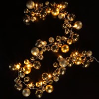 Noma 20 Led 2.2m Gold Bauble Cluster Light Up Christmas Garland (5723002)