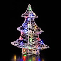 Noma 20cm Spun Acrylic Multi Colour Christmas Tree Light Up Decoration (5525018)
