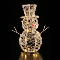 Noma 20cm Spun Acrylic Warm White Snowman Christmas Light Up Decoration (5525012)