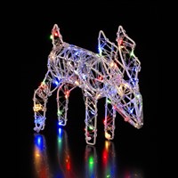 Noma 26cm Spun Acrylic Multi Colour Standing Deer Christmas Light Up Decoration (5525015)