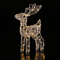 Noma 26cm Spun Acrylic Warm White Standing Deer Christmas Light Up Decoration (5525009)