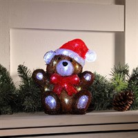 Noma 27cm Acrylic Light Up Christmas Teddy Bear (6920312)