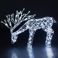 Noma 40cm White Flexi Tatton Grazing Stag With Antlers Christmas Light Up Decoration (2525011)