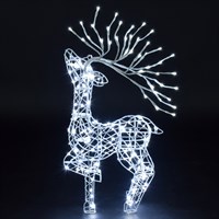 Noma 60cm White Flexi Tatton Standing Stag With Antlers Christmas Light Up Decoration (2525012)