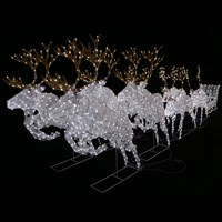 Noma 6m Winter Wonderland Sleigh Ride With 8 Reindeer Christmas Light Decoration (2524049)
