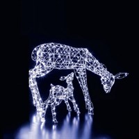 Noma 70cm White Flexi Woburn Deer & Fawn Christmas Light Up Decoration (2525005)
