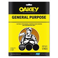 Oakey Glasspaper Sandpaper Coarse Pack of 5