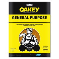 Oakey Glasspaper Sandpaper Medium Pack of 5