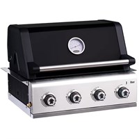 Outback Built In Jupiter 4 Black Gas Hybrid Barbecue (OUT371162)