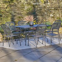 Pacific Lifestyle Carlo Rectangular 6 Seater Outdoor Garden Furniture Dining Set