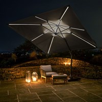 Pacific Lifestyle Glow Challenger T2 3m Square Anthracite Free Arm Cantilever Parasol (111GY-299-C7970)