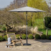 Pacific Lifestyle Luna Grey 2.5m Riva Round Garden Parasol
