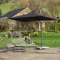 Pacific Lifestyle Voyager T1 3m x 2m Rectangular Anthracite Free Arm Cantilever Parasol